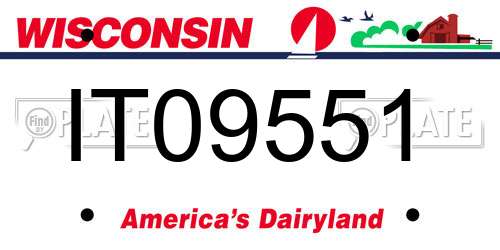 IT09551 Wisconsin License Plate
