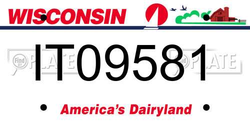 IT09581 Wisconsin License Plate