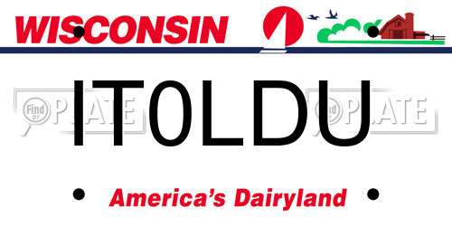 IT0LDU Wisconsin License Plate