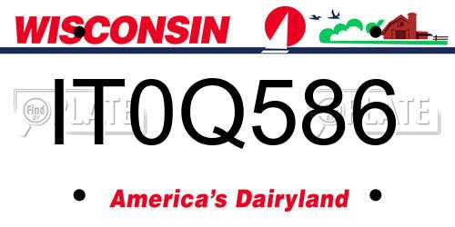 IT0Q586 Wisconsin License Plate