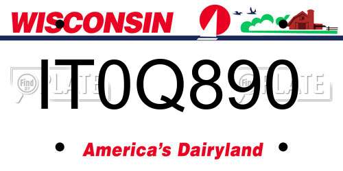 IT0Q890 Wisconsin License Plate