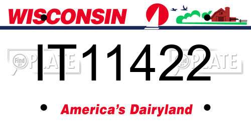 IT11422 Wisconsin License Plate