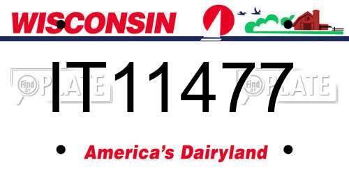 IT11477 Wisconsin License Plate