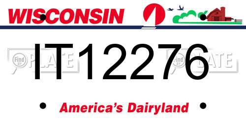 IT12276 Wisconsin License Plate