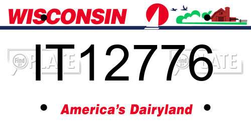 IT12776 Wisconsin License Plate