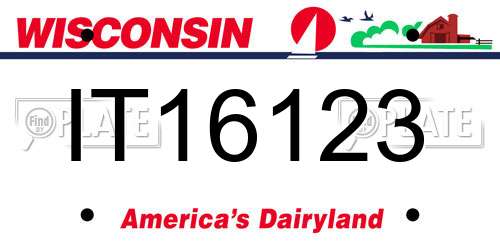 IT16123 Wisconsin License Plate