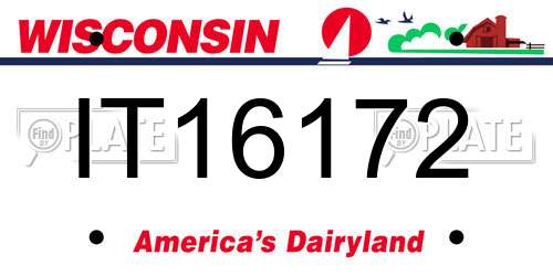 IT16172 Wisconsin License Plate