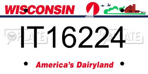 IT16224 Wisconsin License Plate