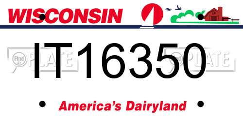 IT16350 Wisconsin License Plate