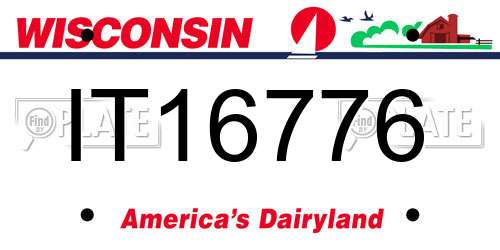 IT16776 Wisconsin License Plate