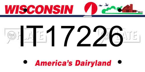 IT17226 Wisconsin License Plate