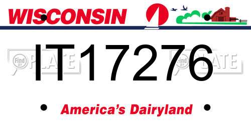 IT17276 Wisconsin License Plate