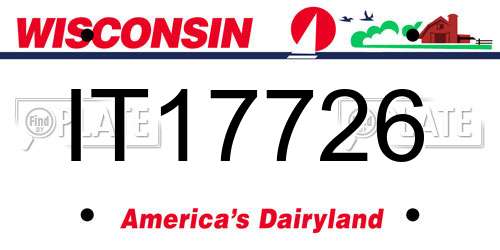 IT17726 Wisconsin License Plate