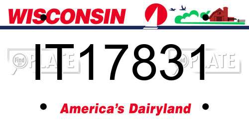 IT17831 Wisconsin License Plate