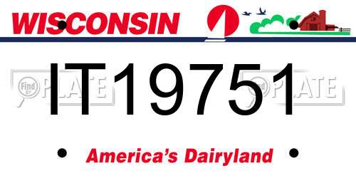 IT19751 Wisconsin License Plate