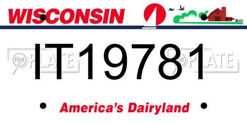 IT19781 Wisconsin License Plate