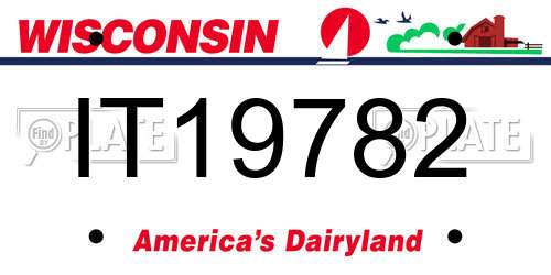 IT19782 Wisconsin License Plate