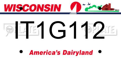 IT1G112 Wisconsin License Plate