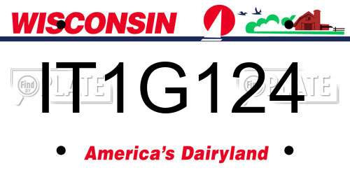 IT1G124 Wisconsin License Plate