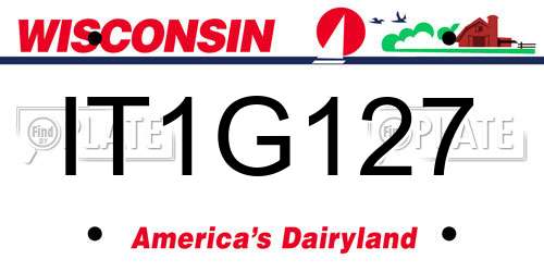 IT1G127 Wisconsin License Plate