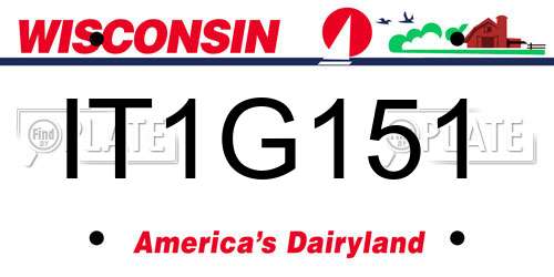 IT1G151 Wisconsin License Plate