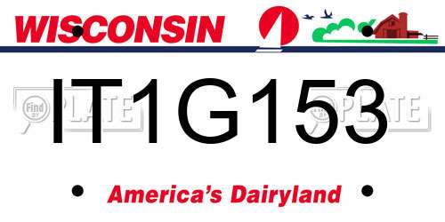 IT1G153 Wisconsin License Plate