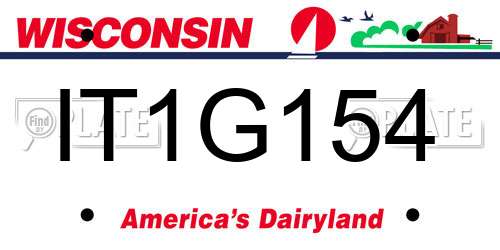 IT1G154 Wisconsin License Plate