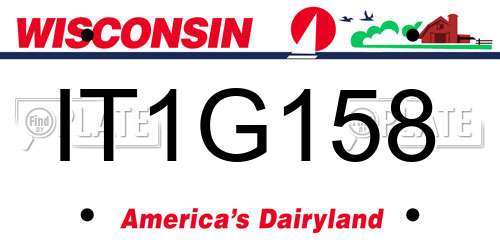 IT1G158 Wisconsin License Plate