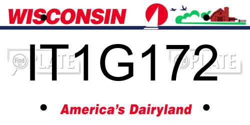 IT1G172 Wisconsin License Plate