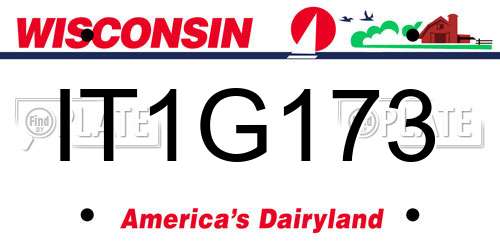 IT1G173 Wisconsin License Plate
