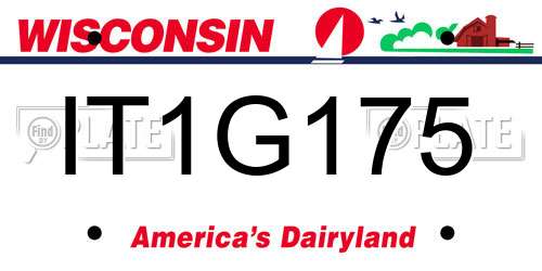 IT1G175 Wisconsin License Plate