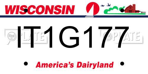 IT1G177 Wisconsin License Plate