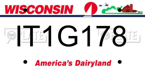 IT1G178 Wisconsin License Plate