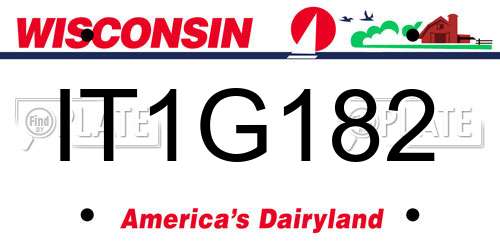 IT1G182 Wisconsin License Plate