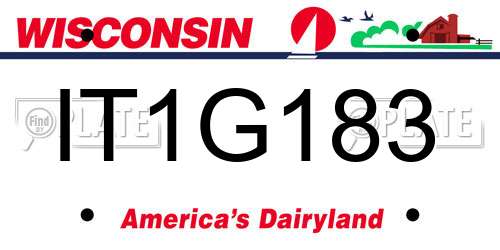 IT1G183 Wisconsin License Plate