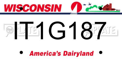 IT1G187 Wisconsin License Plate