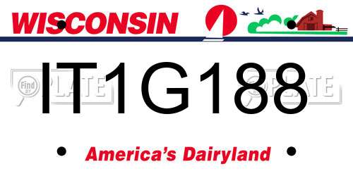 IT1G188 Wisconsin License Plate