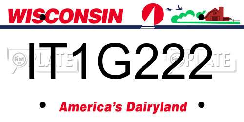 IT1G222 Wisconsin License Plate