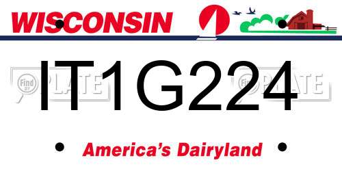 IT1G224 Wisconsin License Plate