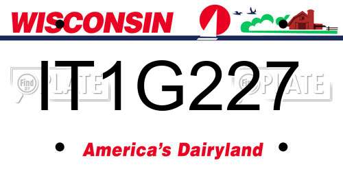 IT1G227 Wisconsin License Plate