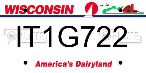 IT1G722 Wisconsin License Plate