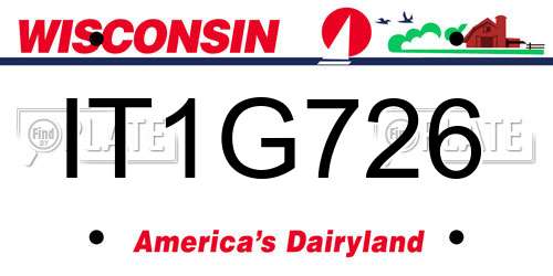 IT1G726 Wisconsin License Plate
