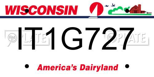 IT1G727 Wisconsin License Plate