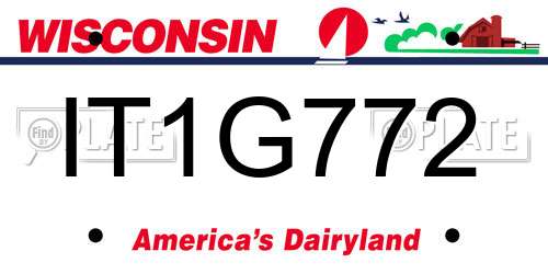 IT1G772 Wisconsin License Plate