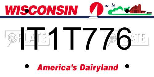 IT1T776 Wisconsin License Plate
