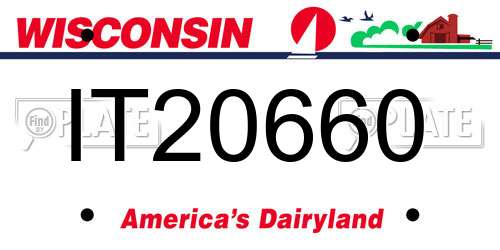IT20660 Wisconsin License Plate