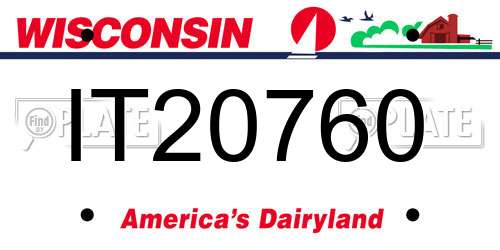 IT20760 Wisconsin License Plate
