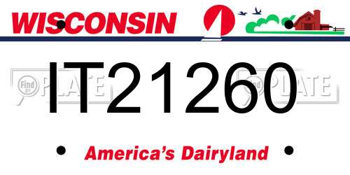 IT21260 Wisconsin License Plate