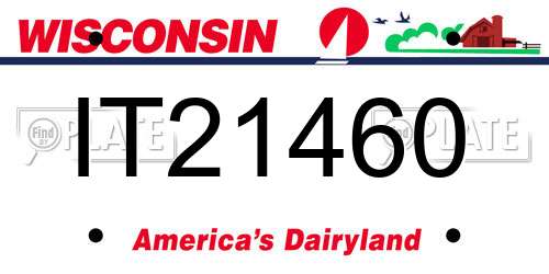IT21460 Wisconsin License Plate
