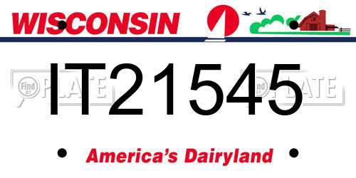 IT21545 Wisconsin License Plate